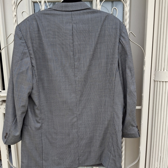 Canali Proposta Gray Houndstooth Dinner Jacket Made in Italy Men Size US 44R - Picture 8 of 13